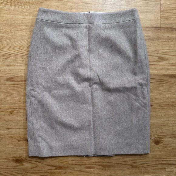 Jcrew Factory Wool Tan Pencil Skirt Size 2 - Picture 1 of 9